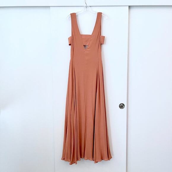 Mara Hoffman V-Neck Maxi Dress Cutout 2015 Spring RTW Peach Terracotta - Picture 2 of 12